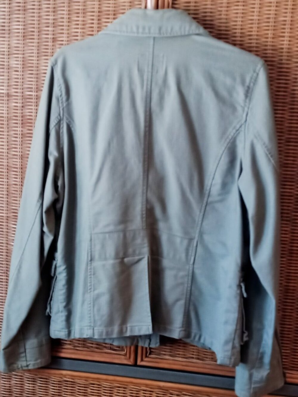 Old Navy Utility Military Jacket Women's XL Army Green Zip Button Front - Picture 4 of 14